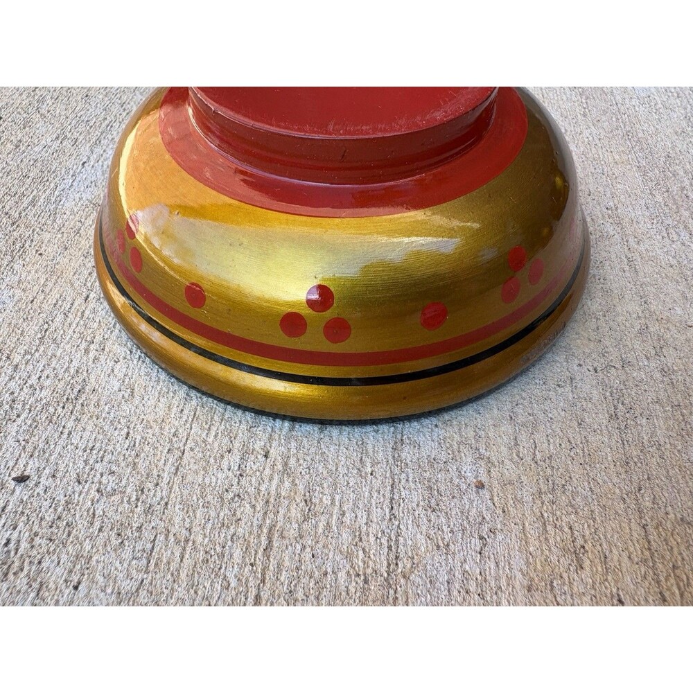 Vintage USSR Russian Khokhloma 5 Piece Lacquer Bowl Cups & Large 12" Ladle Spoon - Picture 12 of 16